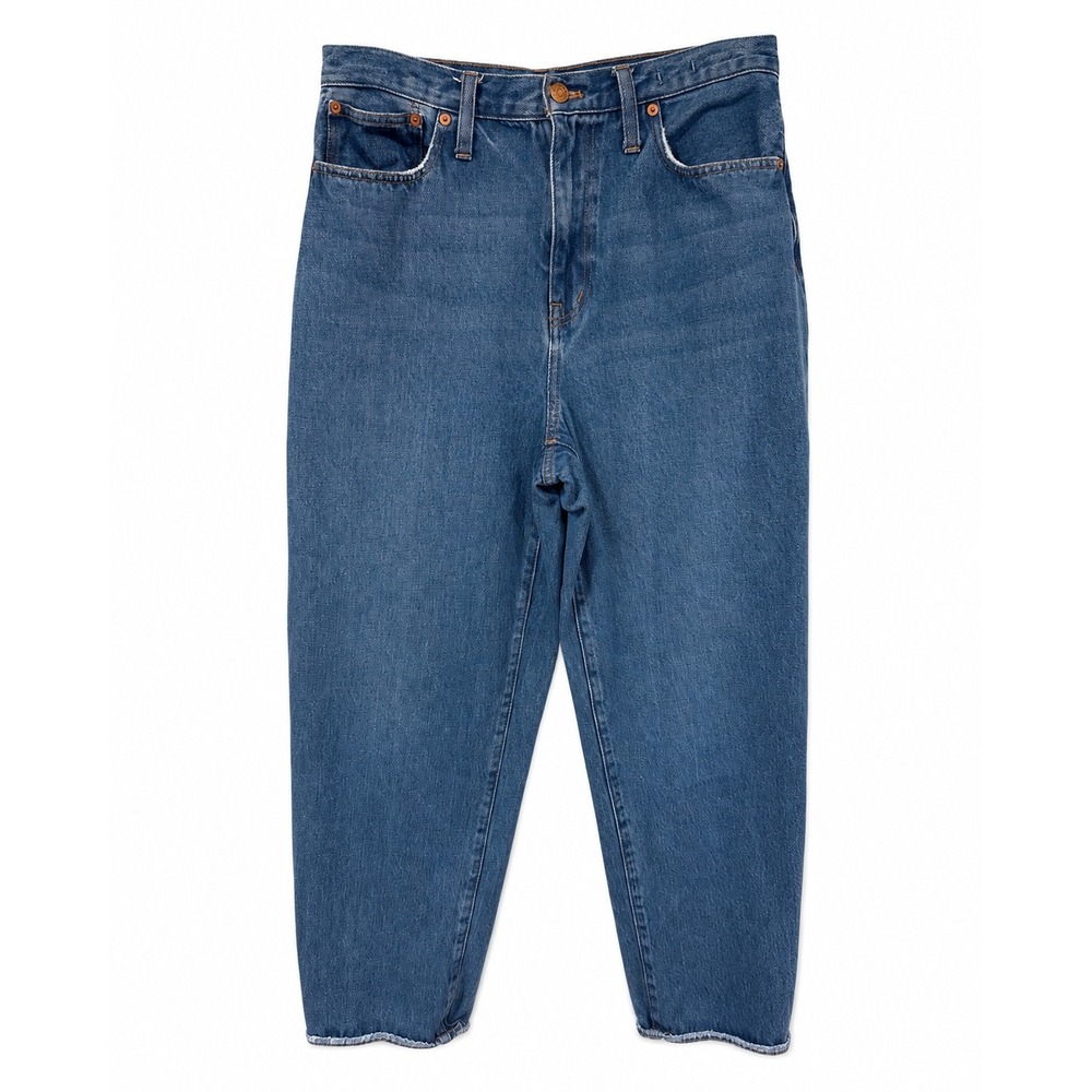 Madewell Baggy Straight Jeans High Rise Medium Wash Blue Denim Size 30 RN77388